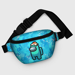 Поясная сумка Амонг ас с яичницей на голове, цвет: 3D-принт — фото 2
