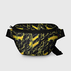 Поясная сумка Жёлтые неоновые линии, цвет: 3D-принт