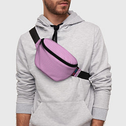 Поясная сумка Паттерн сердечки на розовом фоне, цвет: 3D-принт — фото 2
