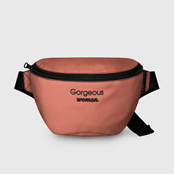 Поясная сумка Gorgeous woman персиковый, цвет: 3D-принт