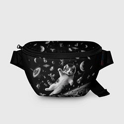 Поясная сумка Офигевший котейка в безвоздушном пространстве, цвет: 3D-принт