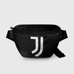 Поясная сумка Juventus с потертостями на темном фоне, цвет: 3D-принт