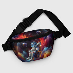 Поясная сумка Космонавт далматинец в неоновой галактике, цвет: 3D-принт — фото 2
