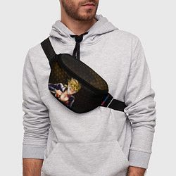 Поясная сумка Джорно Джованна на фоне звездочек из ДжоДжо, цвет: 3D-принт — фото 2