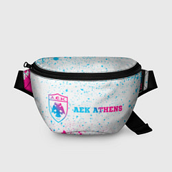 Поясная сумка AEK Athens neon gradient style по-горизонтали, цвет: 3D-принт