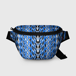 Поясная сумка Синяя техно броня, цвет: 3D-принт