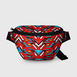 Поясная сумка Красно-синяя техно броня, цвет: 3D-принт