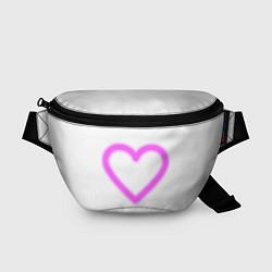 Поясная сумка Неоновое сиреневое сердце, цвет: 3D-принт