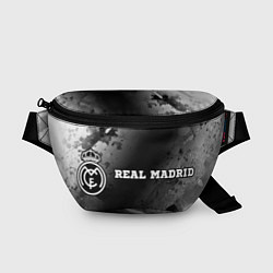 Поясная сумка Real Madrid sport на темном фоне по-горизонтали, цвет: 3D-принт