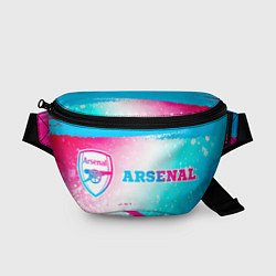 Поясная сумка Arsenal neon gradient style по-горизонтали, цвет: 3D-принт