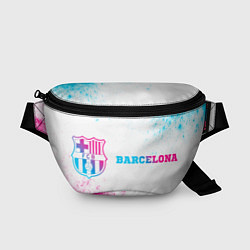 Поясная сумка Barcelona neon gradient style по-горизонтали, цвет: 3D-принт