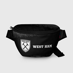 Поясная сумка West Ham sport на темном фоне по-горизонтали, цвет: 3D-принт