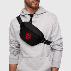 Поясная сумка Volkswagen red logo, цвет: 3D-принт — фото 2