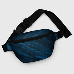 Поясная сумка Полосатый чёрно-синий, цвет: 3D-принт — фото 2
