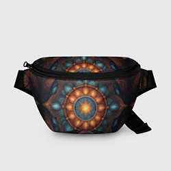 Поясная сумка Симметричный орнамент - мандала узор со светящейся, цвет: 3D-принт