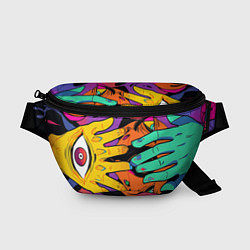 Поясная сумка Психоделические руки, цвет: 3D-принт