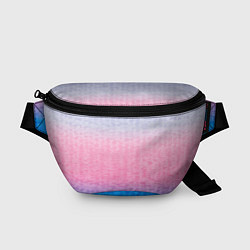 Поясная сумка Tie-dye color gradient: pink-blue, цвет: 3D-принт