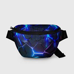 Поясная сумка Микс из разломленных плит и неоновое свечения, цвет: 3D-принт