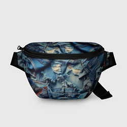 Поясная сумка Denim rags - fashion trend, цвет: 3D-принт
