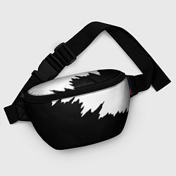 Поясная сумка Просто краска черно белая, цвет: 3D-принт — фото 2
