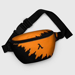 Поясная сумка Half life чёрно оранжевый, цвет: 3D-принт — фото 2