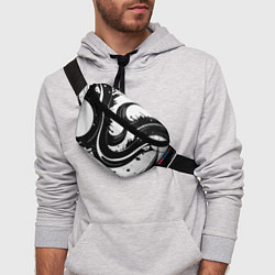 Поясная сумка Чёрно-белая экспрессивная абстракция, цвет: 3D-принт — фото 2