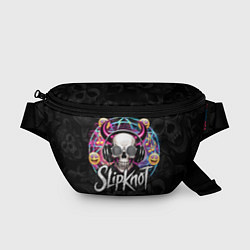 Поясная сумка Slipknot на фоне черепа демона с рогами в очках, цвет: 3D-принт