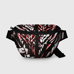 Поясная сумка White and red abstraction on a black background, цвет: 3D-принт