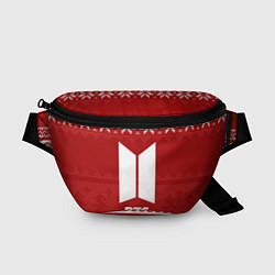 Поясная сумка Новогодний BTS, цвет: 3D-принт