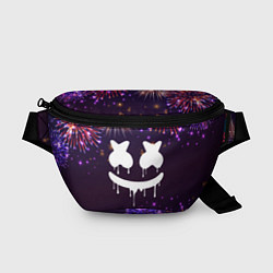 Поясная сумка Праздничный Marshmello, цвет: 3D-принт