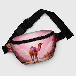 Поясная сумка Верблюд в розовой пустыне, цвет: 3D-принт — фото 2