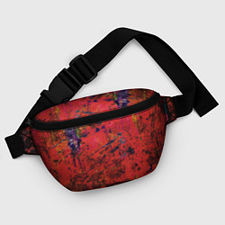 Поясная сумка Абстракция - dark red grunge, цвет: 3D-принт — фото 2