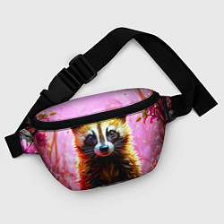Поясная сумка Росомаха в розовом лесу, цвет: 3D-принт — фото 2