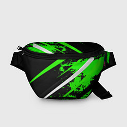 Поясная сумка Color black and green, цвет: 3D-принт