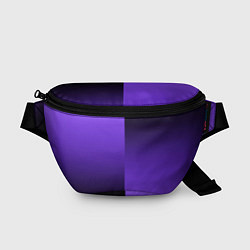 Поясная сумка Чёрно-сиреневый градиент пополам