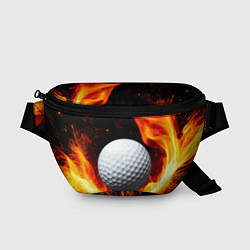 Поясная сумка Мяч для гольфа в огне, цвет: 3D-принт