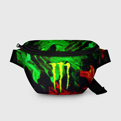 Поясная сумка Monster energy огонь лого, цвет: 3D-принт