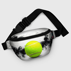 Поясная сумка Теннисный мяч и черный дым, цвет: 3D-принт — фото 2