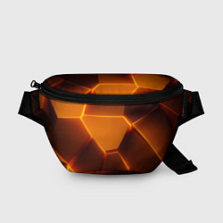 Поясная сумка Оранжевые объемные пластины, цвет: 3D-принт