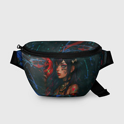 Поясная сумка Девушка с маской киберпанк, цвет: 3D-принт