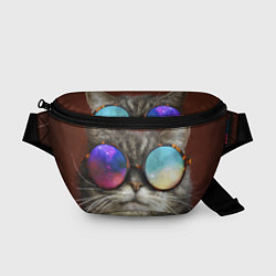 Поясная сумка A Cat with multicolored glasses