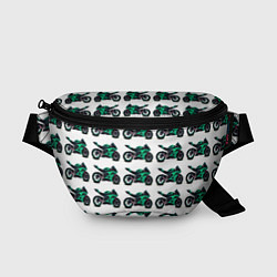Поясная сумка Motorcycle turquoise, цвет: 3D-принт