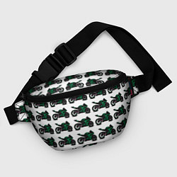 Поясная сумка Motorbike dark green, цвет: 3D-принт — фото 2