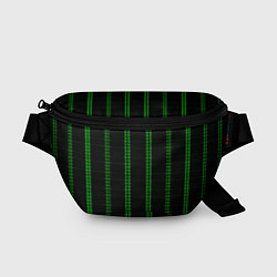 Поясная сумка Color black cage green stripes