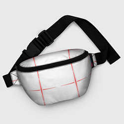 Поясная сумка Color white red stripes, цвет: 3D-принт — фото 2