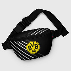 Поясная сумка Borussia черно белые линии, цвет: 3D-принт — фото 2