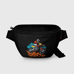 Поясная сумка Motocross and mountains, цвет: 3D-принт