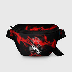 Поясная сумка Real Madrid красный огонь, цвет: 3D-принт