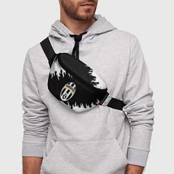 Поясная сумка Juventus белый огонь текстура, цвет: 3D-принт — фото 2