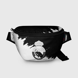 Поясная сумка Реал Мадрид краски белые штрихи, цвет: 3D-принт